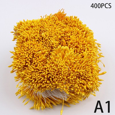 400Pcs Mini Flower Stamen Artificial Pearl Pistil Double Heads DIY Floral Craft_