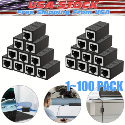 RJ45 Inline Coupler Cat7 Cat6 Cat5e Cat5 Ethernet LAN Network Cable Adapter Lot