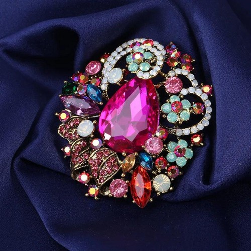 Vintage Strass Broche Feminino Luxo Pino Corsage Elegante