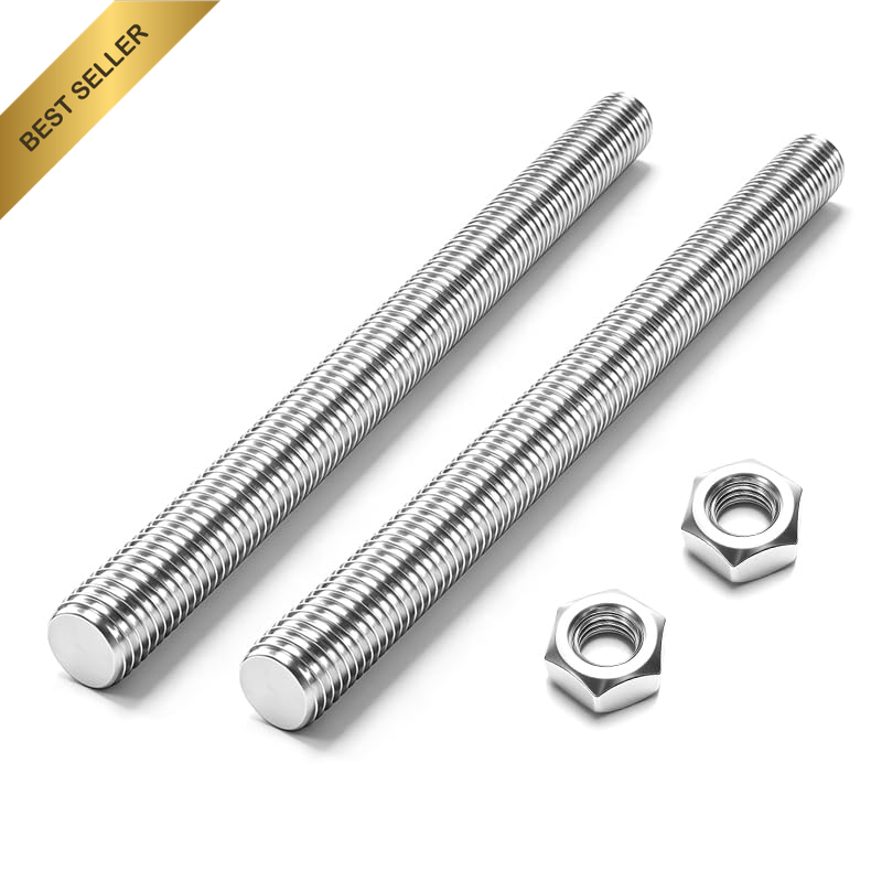 M6 Fully Threaded Rod, 2Pcs 304 Stainless for Furniture (M6X100)