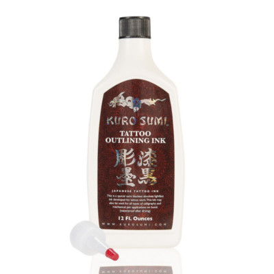 Kuro Sumi Tattoo 100% Authentic Black Outlining Liner Ink 12oz