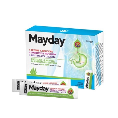 MAYDAY 18 Bustine ZUCCARI - Bruciore Reflusso Acidità - Con Aloe Vera