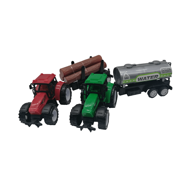 2x Spielzeugtraktor mit Anhänger je 21 cm Schlepper Bulldog Traktor Bauernhof