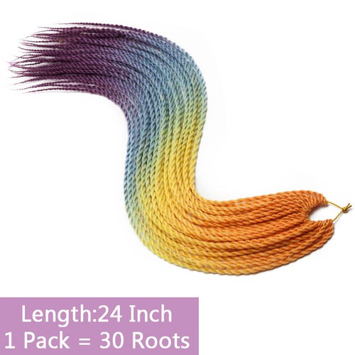 Colorful Senegalese Twist Ombre Crochet Braiding Hair Extensions Faux Loc Dreads