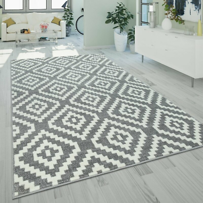 World Menagerie Shelley Teppich Shaggy Flokati Hochflor Flor Grau Weiß 160x220cm