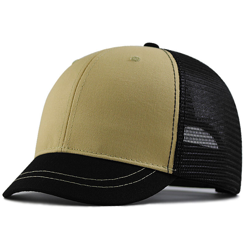Men Adjustable Short Brim Baseball Cap Mesh Breathable Trucker Hat Summer Casual
