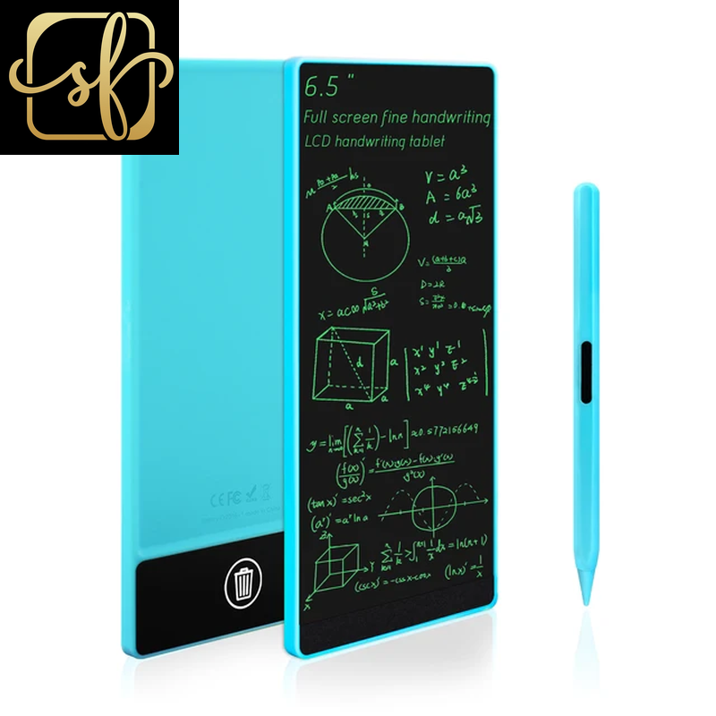 Blue Mini Writing Tablet 6.5 Inch Doodle Board Drawing Tablet for Kids Handwriting Pad Memo Note for Home School Office Children Toys