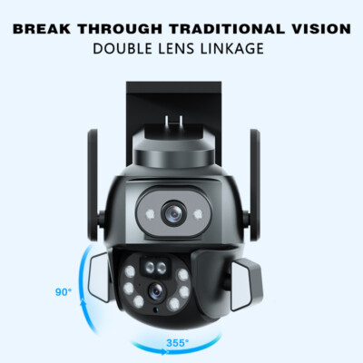 Dual Lens Linkage Zoom 4MP HD Waterproof WIFI PTZ Surveillance Camera Monitor