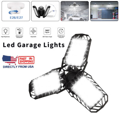 1-4 Pack 100W LED Garage Light 10000LM Deformable Multi-Position LED Shop Lights