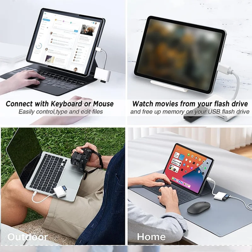 USB-C/TF SD Card Reader USB HUB OTG Adapter For iPhone15/14 Pro Max iPad Android