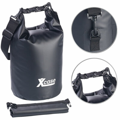 Xcase 3er-Set Wasserdichte Packsäcke aus LKW-Plane, 51020 Liter, schwarz