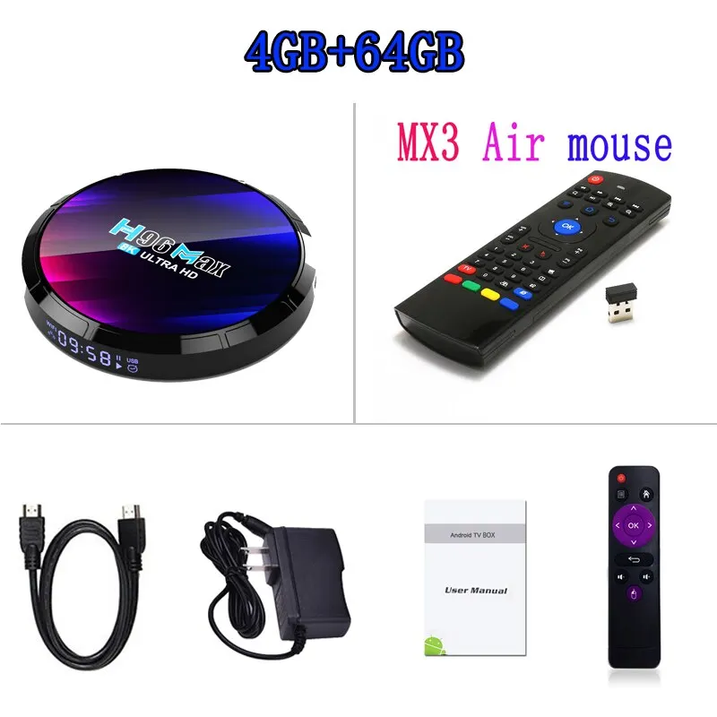 Xilibod H96Max Android TV Box - RK3528 Quad Core, 2GB RAM, 16GB ROM, 8K Support