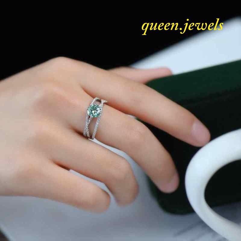 1.48CT Round Lab-Created Blue Diamond Twsted Shank Ring Women 14K White Gold FN - Picture 4 of 5