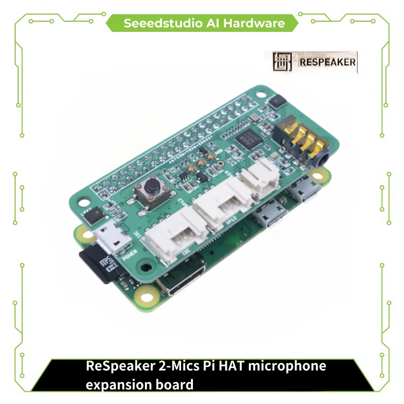 reSpeaker 2-Mics Pi HAT V2.0 for Raspberry Pi - TLV320AIC3104 Audio Codec, 2 Ana