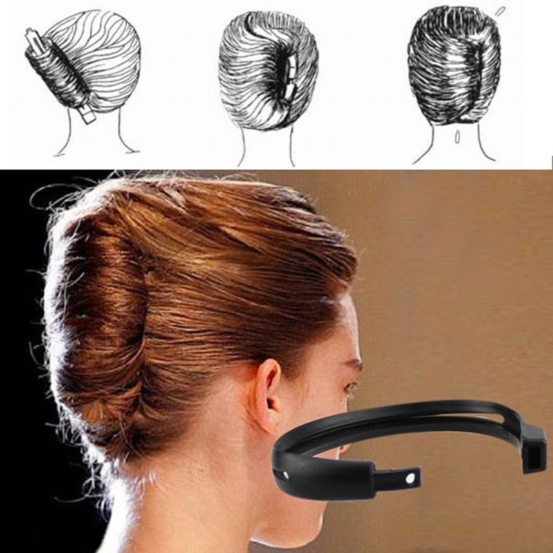 Details About 2pcs Set Women Hair Styling Updo Donut Bun Clip Tool French Twist Maker Holder