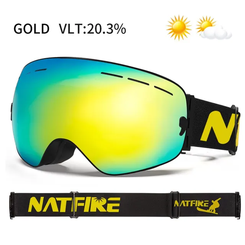 Ski Goggles Double Layers Anti-Fog UV400 Snowboard Snow Goggles Snowmobile Glass