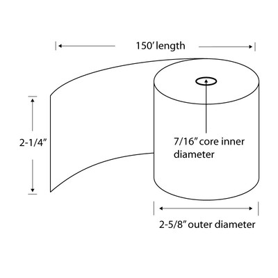 Tst Impreso 3305 Tst Paper 2.25'' X 150' Bx/100 1-ply Blend Bond