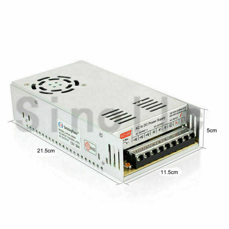 AC TO DC 12V 30A 360W Regulated Switching Mode Power Supply Converter Adapter