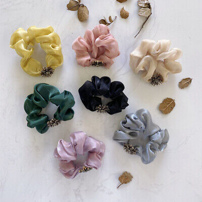 Chiffon Zircon Shiny Scrunchies Soft Hair Accessories Hair Ties Best Gift 