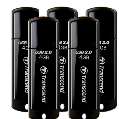 5 Pk Transcend 4GB Jetflash 350 2.0 USB Memory Flash Pen Thumb Storage Drive