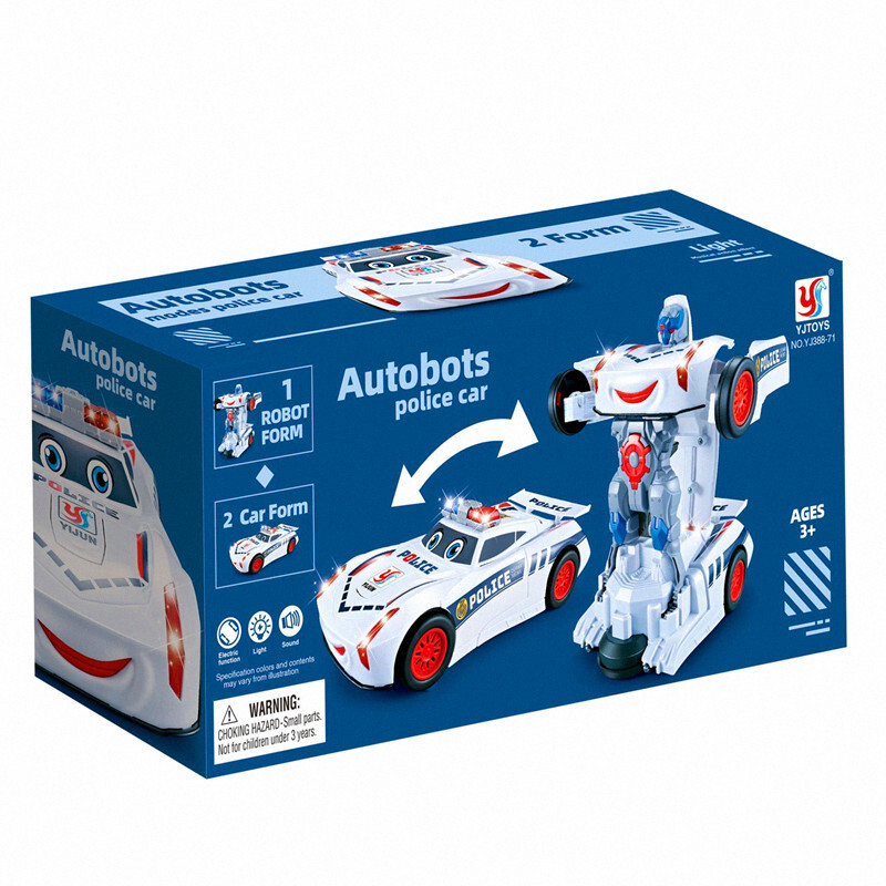 Electric Universal Deformation Police Car Colorful Light Music Best Gift for Kid