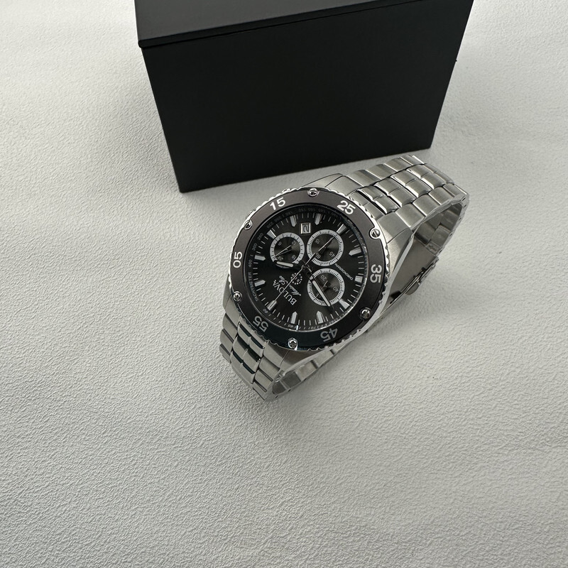 Pre-owned Bulova Marine Star/98b401 Chronograph Grey Dial 41.5mm Quartz Men's-watch