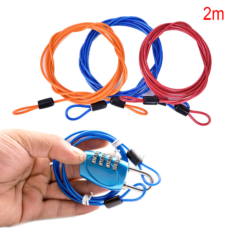 2Meters Bike Security Double Loop Cable Strong Braided Steel For Bike Chain~W_
