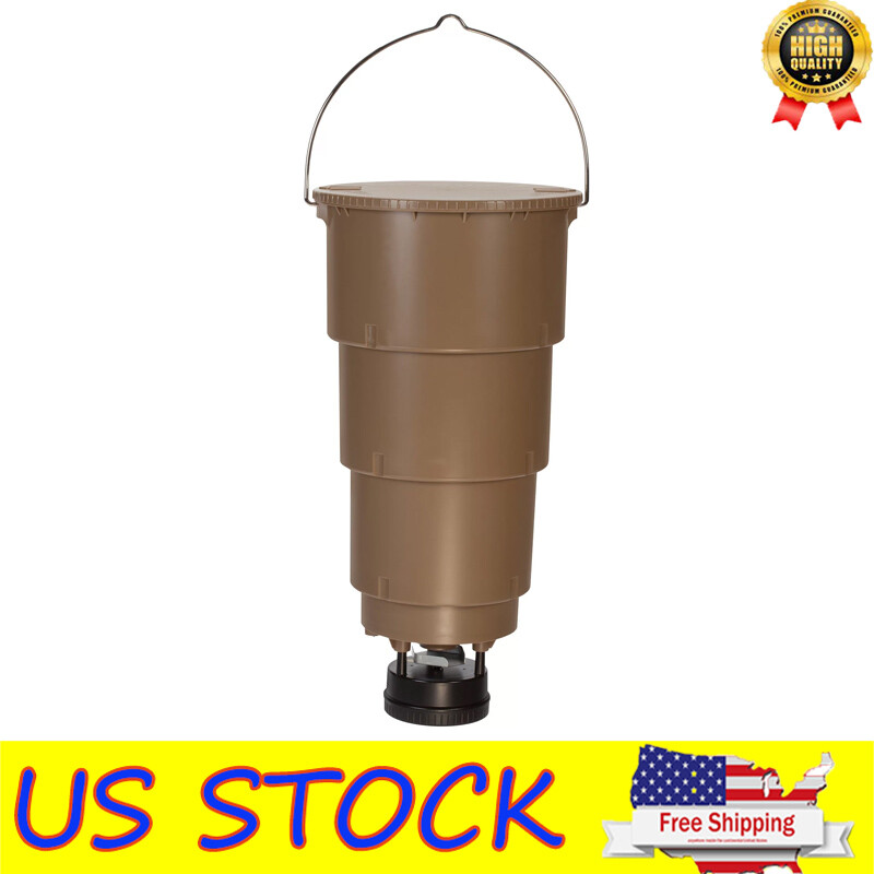 5-Gallon Hanging Deer Feeder Foldable Hunting W/ Adjustable Timer Tapered Bucket