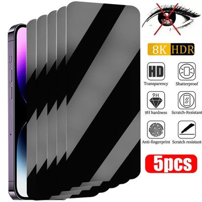 5PCS Anti-Spy Screen Protector For iPhone 15 14 13 12 11 16Pro Max Mini 7 8 6 P