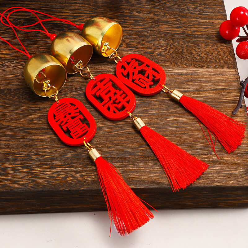 4PCS Chinois Style Pendentif Carillon Vent Gland Bell Suspendu Accessoire