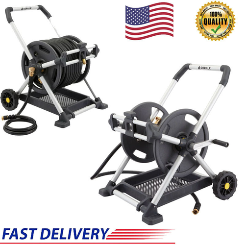 150/200/225Ft  Hose Reel Carts Aluminum Zero-Rust Upright Ho