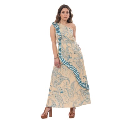 

Платье Длинное Женское DIXIE Ahpnuhca Синее E2023, Multicoloured