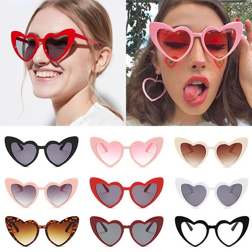 トップス vintage Heart 2piece Heart Shape Cat Eye Sunglasses Heart Retro Vintage Women