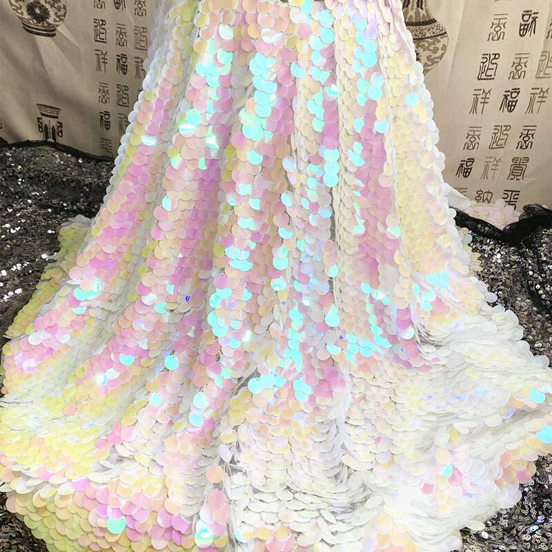 Laser Bling Paillettes Tessuto Danza Matrimonio Decor Sfondo Panno Venduto Al MT