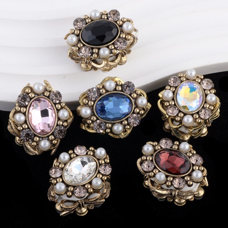 Rétro Perles Strass Pendentif avec Trou DIY Clé Chaîne Collier Perle Accessoires