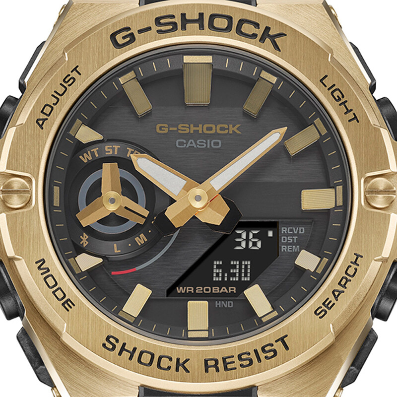 Pre-owned Casio G-shock G-steel Gst-b500gd-9ajf Solar Bluetooth Carbon Core Gold Men Watch