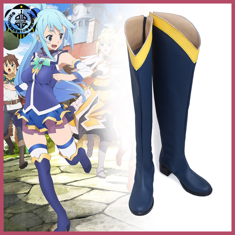 NEW Sekai ni Shukufuku wo KonoSuba Megumin cosplay shoes Boots Custom Made;