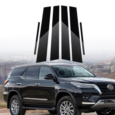 6pcs/Set Pillar Posts Window Door Trims Cover For Toyota Fortuner 2016-2024