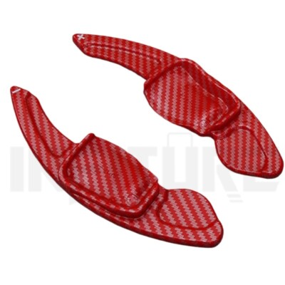 Red Twill-Weave Carbon Steering Wheel Paddle Shifter For VW MK6 Golf/GTI Jetta