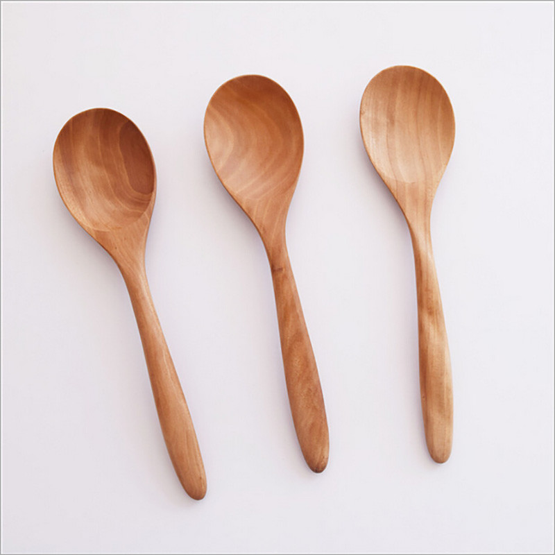 Set 3 Cucchiaini In Legno Naturale per Caffè Dessert Gelato Dolci Miele dfh