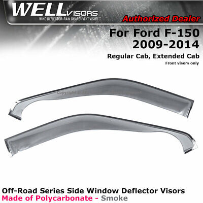 WELLvisors For Ford F-150 09-14 Extended Cab Clip on Visors Deflector Off-Road