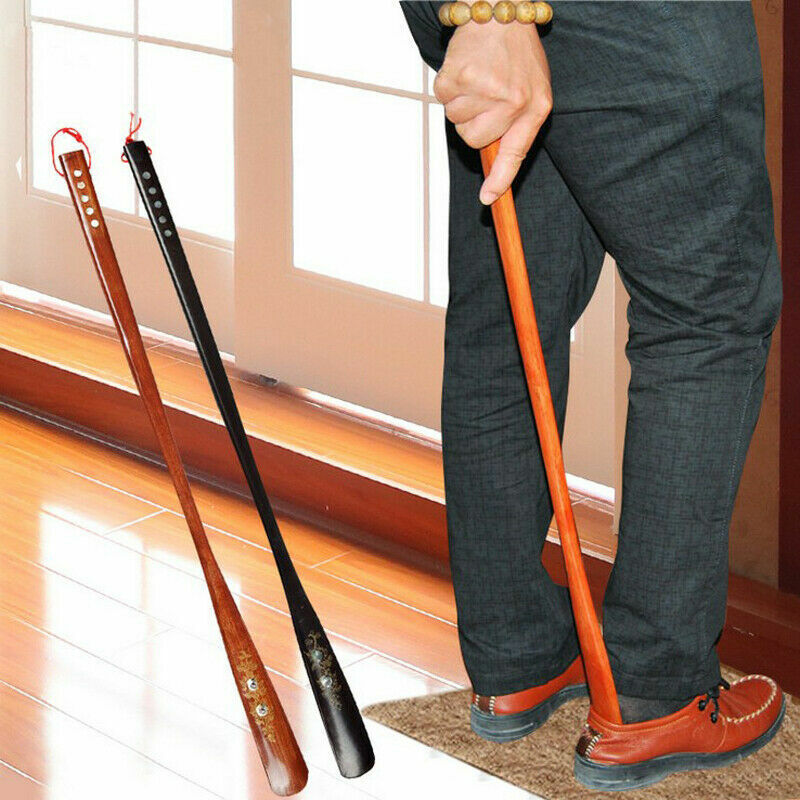 21" Shoe Horn Extra Long Vintage Wooden Handle  Wooden Shoehorn Easy AID Horn US