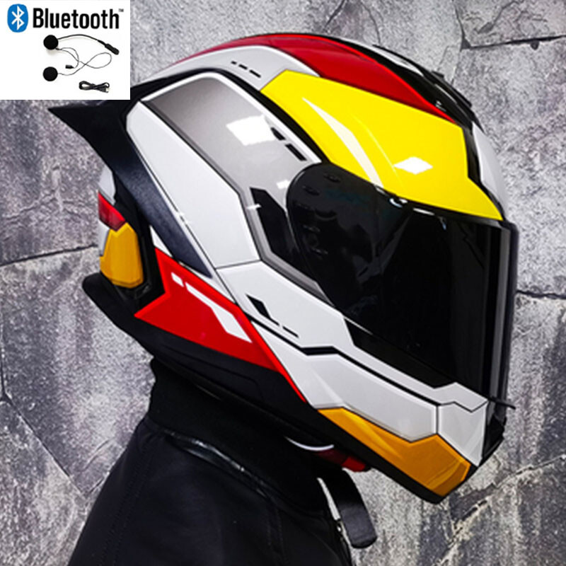 DOT Bluetooth Full Face Motorcycle Helmets ATV off Road Crash Motorbike Helmets
