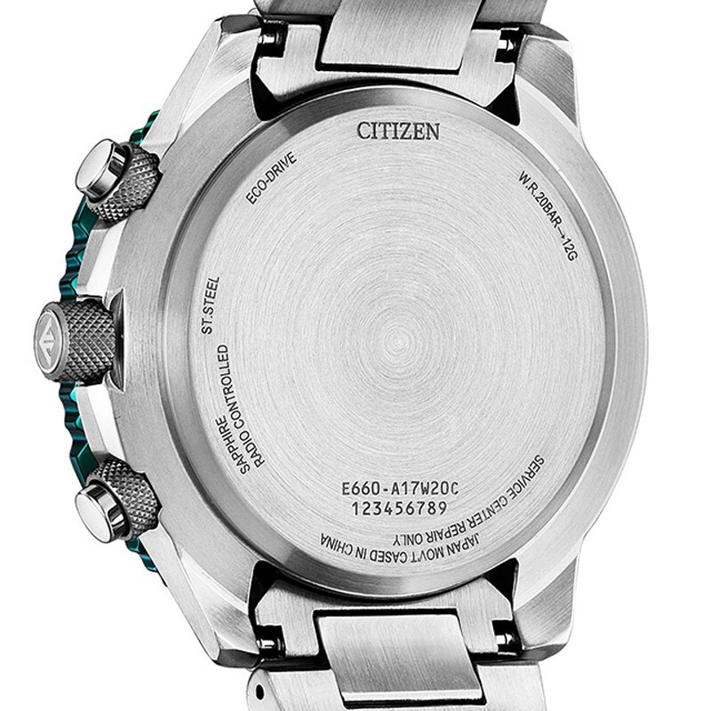 Pre-owned Citizen Promaster Sky Cb5004-59w Green Eco-drive Radio Direct Flight Men Watch