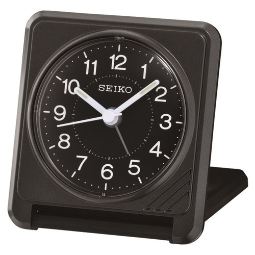 Seiko Wecker QHK059L – Kompakter Tischwecker Mit Sekundenanzeige, Klingelalarm & Schlummerfunktion, Kunststoff-Gehäuse (11,2x13x8,1 Cm)