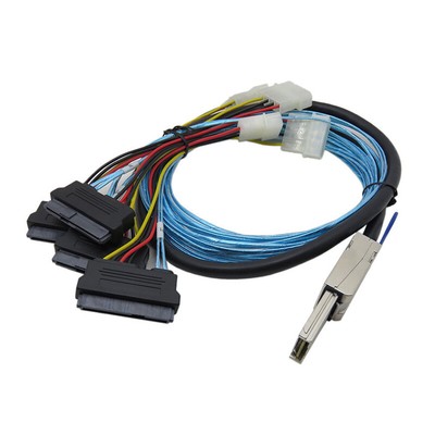 External Mini SAS 4X SFF-8088 26pin to SFF-8482 29pin with IDE Power Cable 1m