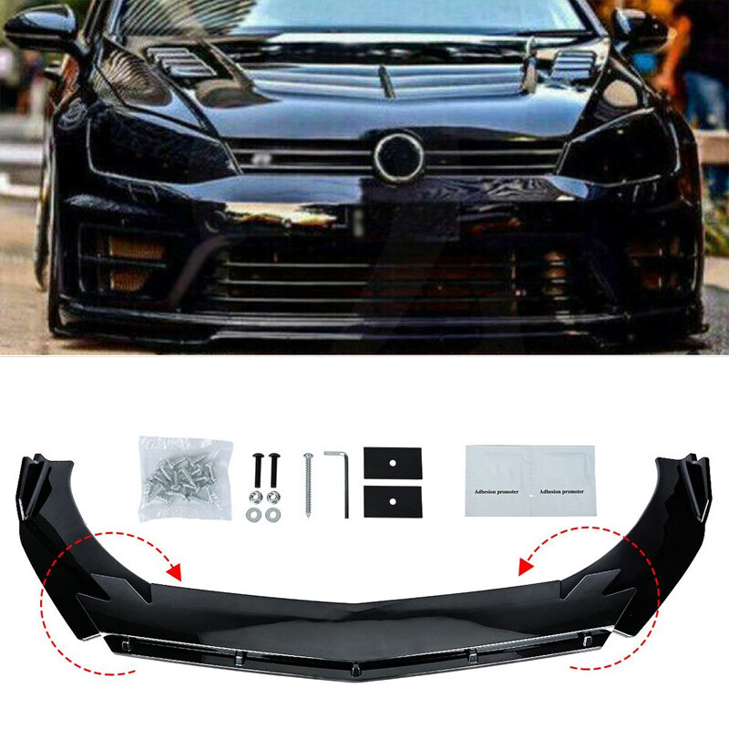 Gti Mk5 Mk6 Mk7 Front Bumper Spoiler Body Kit Splitter Gloss Blk