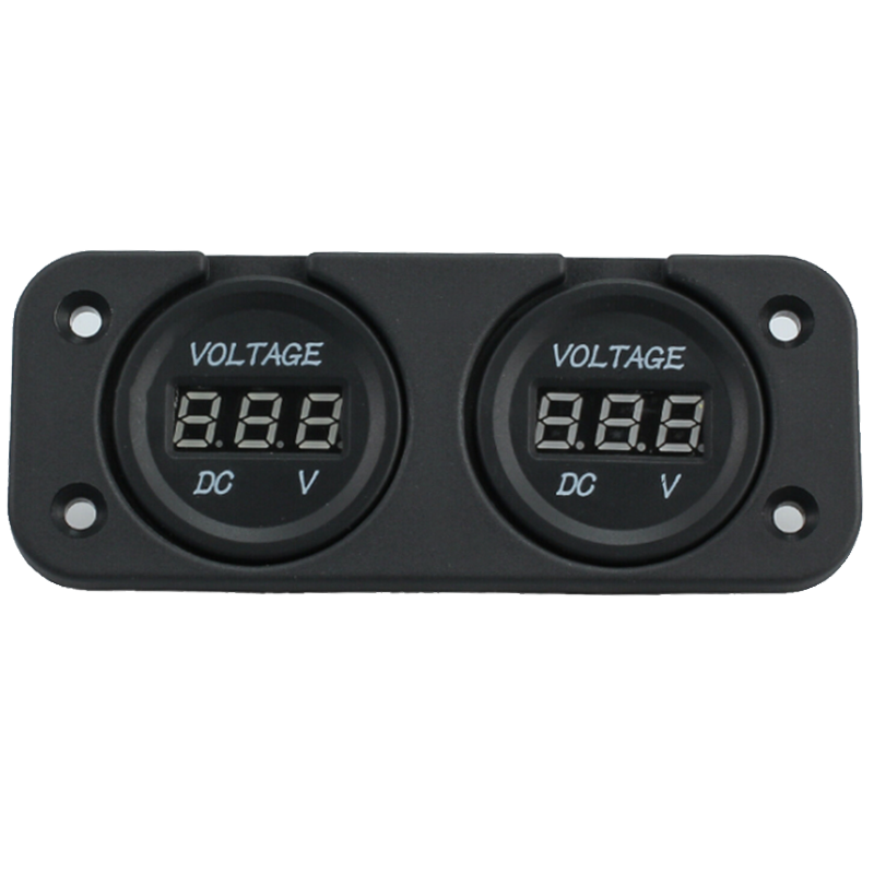 DC 12/24V Car Dual Battery RED LED Digital Volt Meter Boat Voltage Marine Gauge