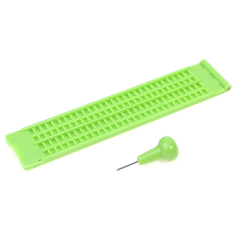 Plastic Braille Writing Slate School Portable Practical With Stylus Pract_ji