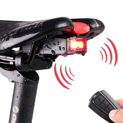 Waterproof USB Smart COB LED Alarm Bicycle Rear Light Taillight Remote Control